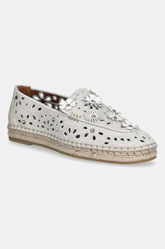 Kurt Geiger London espadryle zamszowe Flower Espadrille Loafer