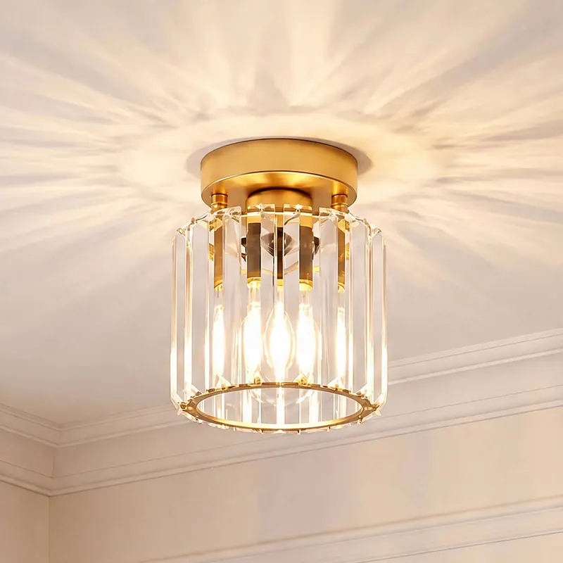 Lampa sufitowa Yakops, w kolorze złotym, średnica 13 cm, szkło/metal, E27