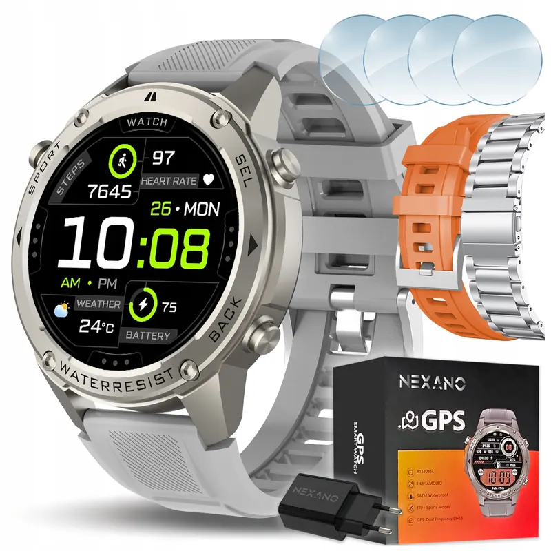 Smartwatch Hodinky Gps Pánske Vodotesné IP69K Hovory Športové Inteligentné Hodinky