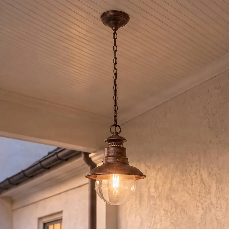 Lampa wisząca zewnętrzna Lindby Eddie, rdza, metal, IP44, E27