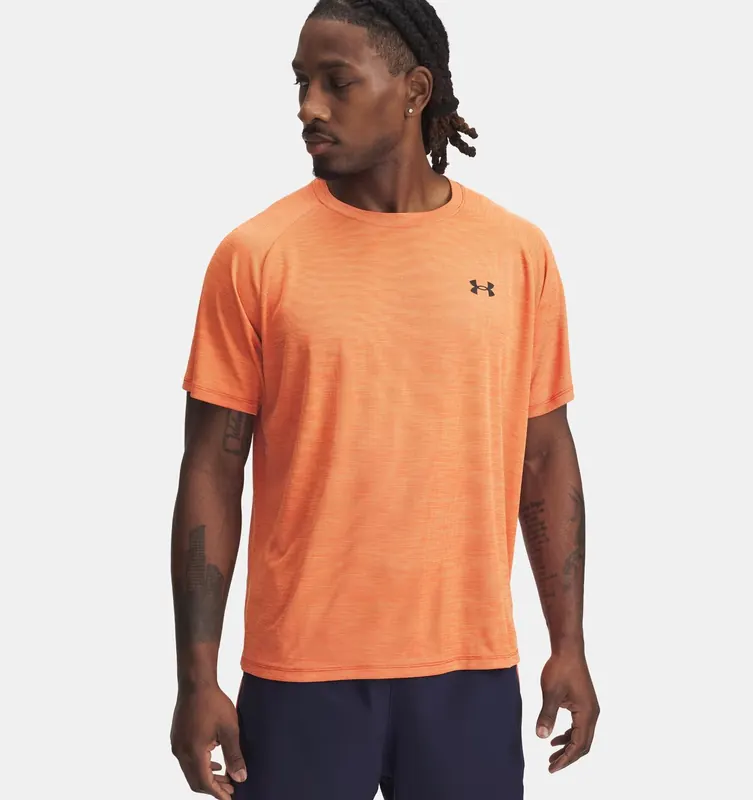 UNDER ARMOUR koszulka treningowa t-shirt męski UA Tech Textured SS pomarańczowa (L)