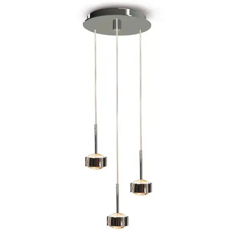 Lampa wisząca Puk Drop Trio, matowy chrom, 3-punktowa G9