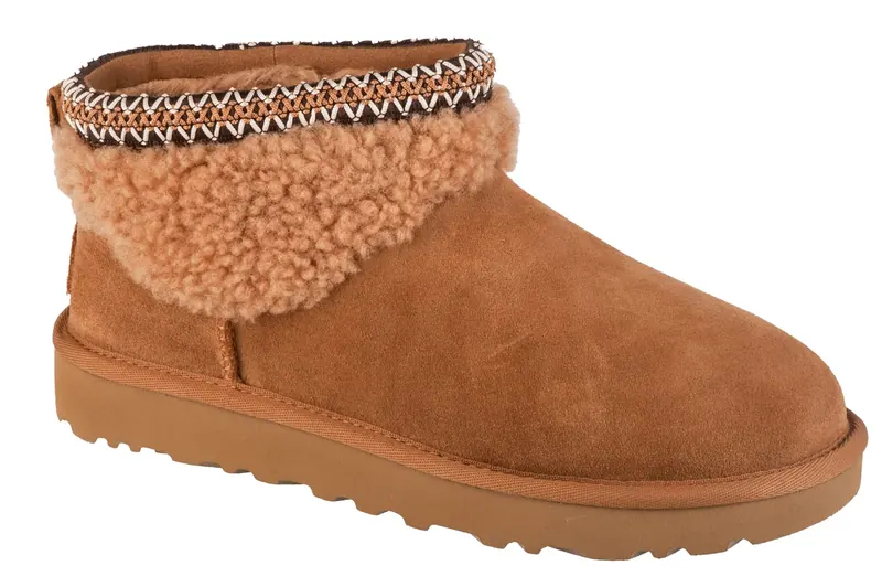 UGG Classic Ultra Mini Maxi Curly 1158263-CHE, Damskie, Brązowe, buty zimowe, skóra zamszowa, rozmiar: 39