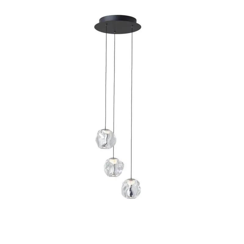 LOOM DESIGN lampa wisząca LED Ice Ball 3, przezroczysta, akrylowa