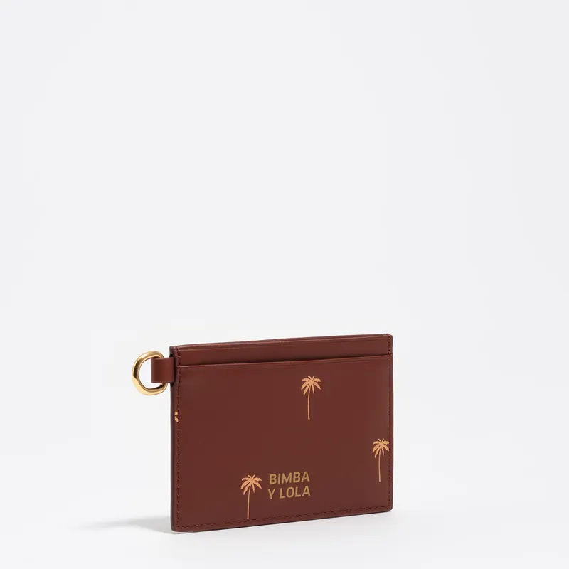 Etui na karty małe skóra Palms piaskowe