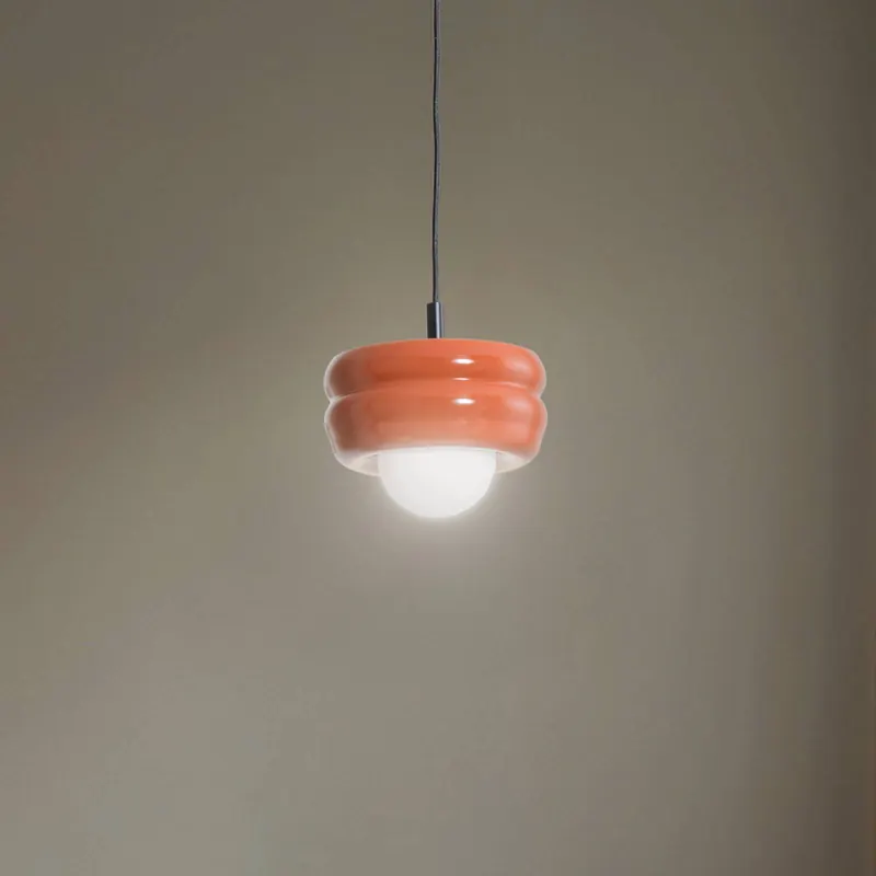 Żyrandol Tina, terakota/opal, szkło, Ø 19 cm
