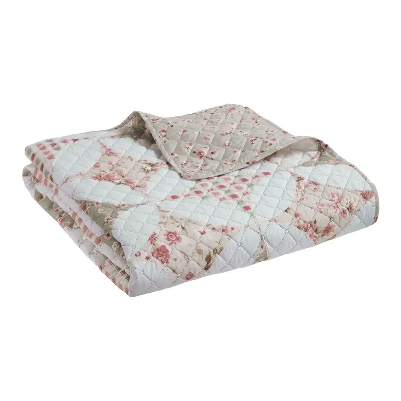 Zielona narzuta pikowana 220x230 cm Pinsonic Patchwork – Catherine Lansfield