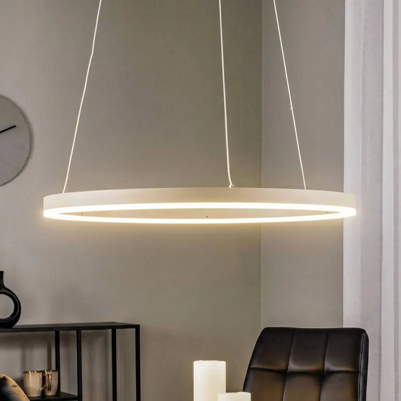 Żyrandol LED Arcchio Albiona, beżowa, 1 pierścień, Ø 60 cm
