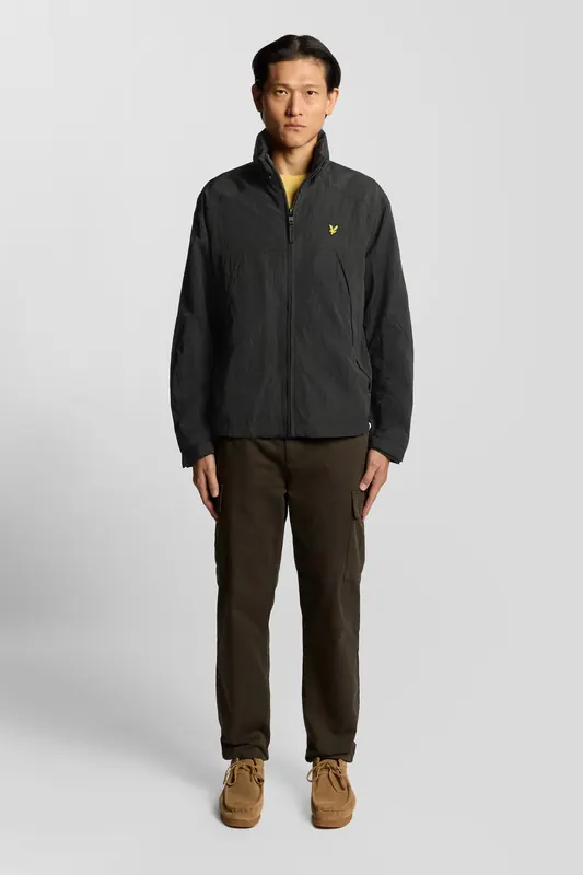 Lyle & Scott Fold Away Hood Jacket Black Ice Maat: XL | Lichte Jassen Outlet | Heren | Zwart