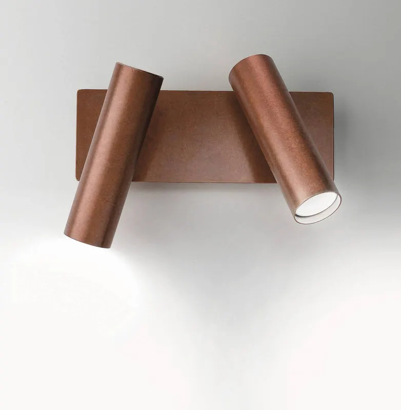 Lampa ścienna 7541, drewno oksydowane, 2-punktowa, regulowana, GU10