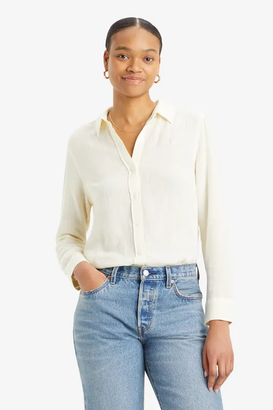 Levi's The Classic Bw Shirt Savannah Stripe Maat: L | Overhemden Outlet | Dames | Wit