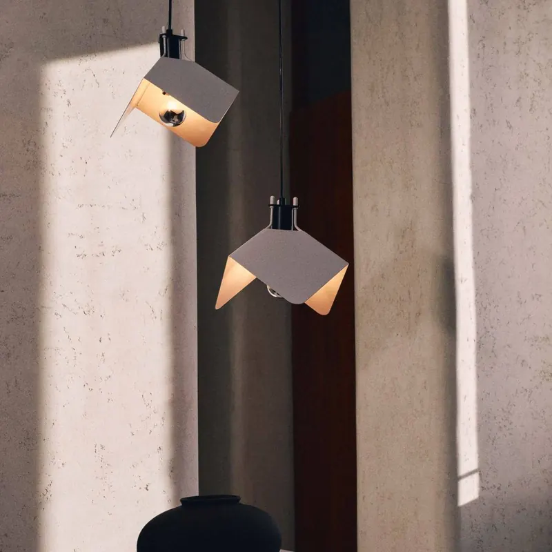 Lampa wisząca Stilnovo Triedo, biały, długość 29 cm, metal