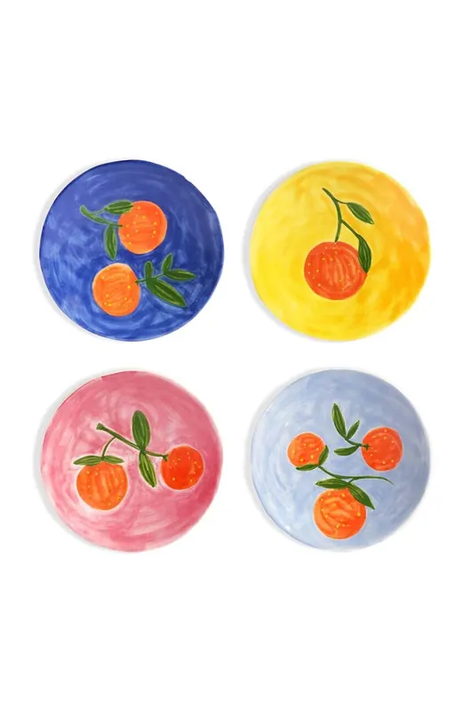 &k amsterdam zestaw talerzy Orange Full Colour 16 cm 4-pack