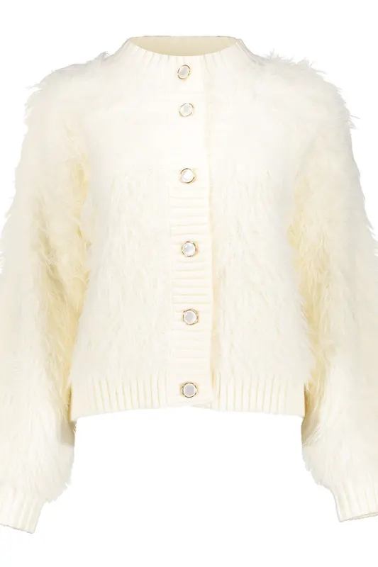 Geisha Cardigan Furry Off-white Maat: M | Bomberjacks Outlet | Dames | Wit