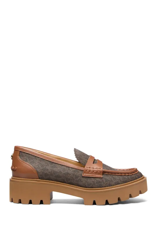 Michael Kors Holland Lug Loafer Brown Maat: 38 | Instappers Outlet | Dames | Bruin