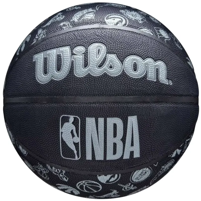 Wilson NBA All Team Ball WTB1300XBNBA, Unisex, Czarne, piłki do koszykówki, Guma, rozmiar: 7