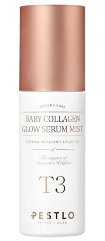 Pestelo T3 Baby Collagen Glow Serum Mist Spray nawilżająca mgiełka do twarzy przed i po makijażu 50 ml