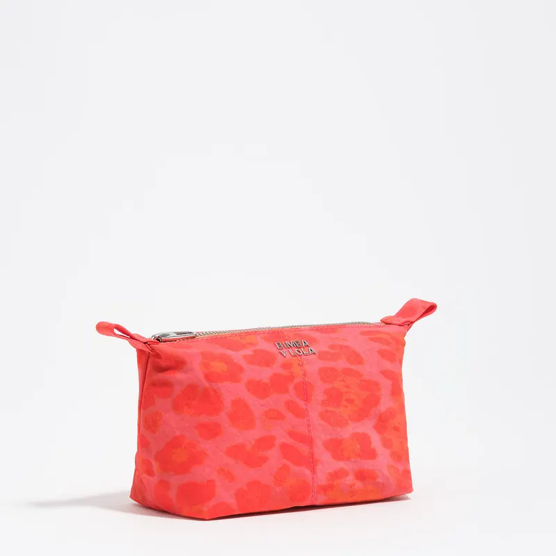 Saszetka Trapecio nylon panterka różowa