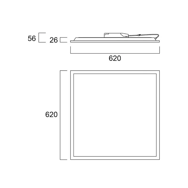 Panel LED Start, 62,5 x 62,5 cm, 840, DALI, 30 W