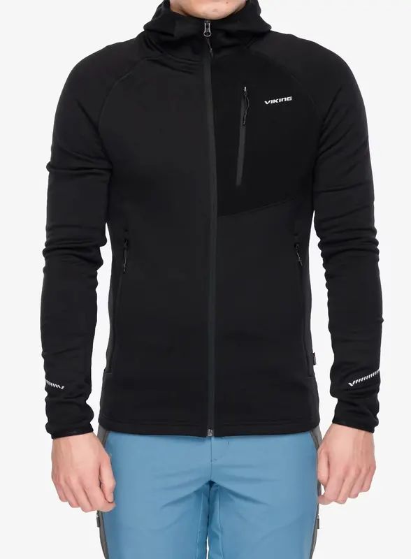 Bluza męska VIKING Arbaz Man Polartec z kapturem czarna (L)