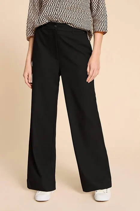 White Stuff Belle Wide Leg Trouser Pure Black Maat: 18 REGULAR | Wijde Broeken Outlet | Dames | Zwart