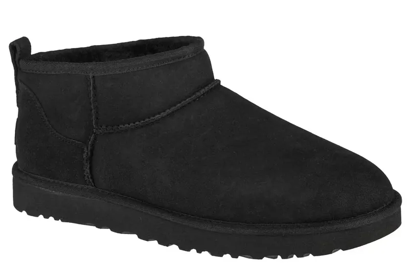 UGG Classic Ultra Mini 1116109-BLK, Damskie, Czarne, buty zimowe, skóra naturalna, rozmiar: 41