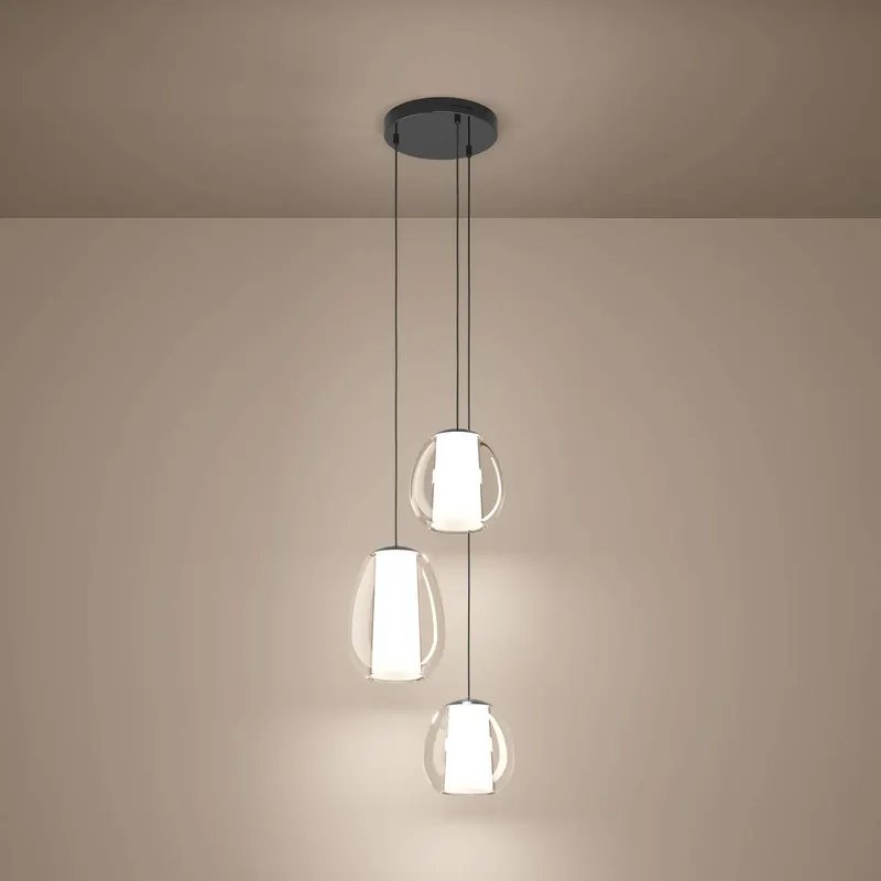 Żyrandol LED Stars of Light Menorca, nikiel, 42 cm, 3-punktowa, CCT
