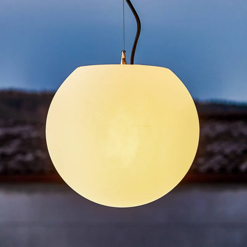 Lampa wisząca zewnętrzna Cumulus, średnica 30 cm, biała, tworzywo sztuczne,