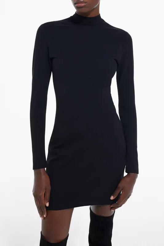 The Kooples Fitted Dress With Plumetis Detail On The Back Black Maat: 38 | Mini Jurken Outlet | Dames | Zwart
