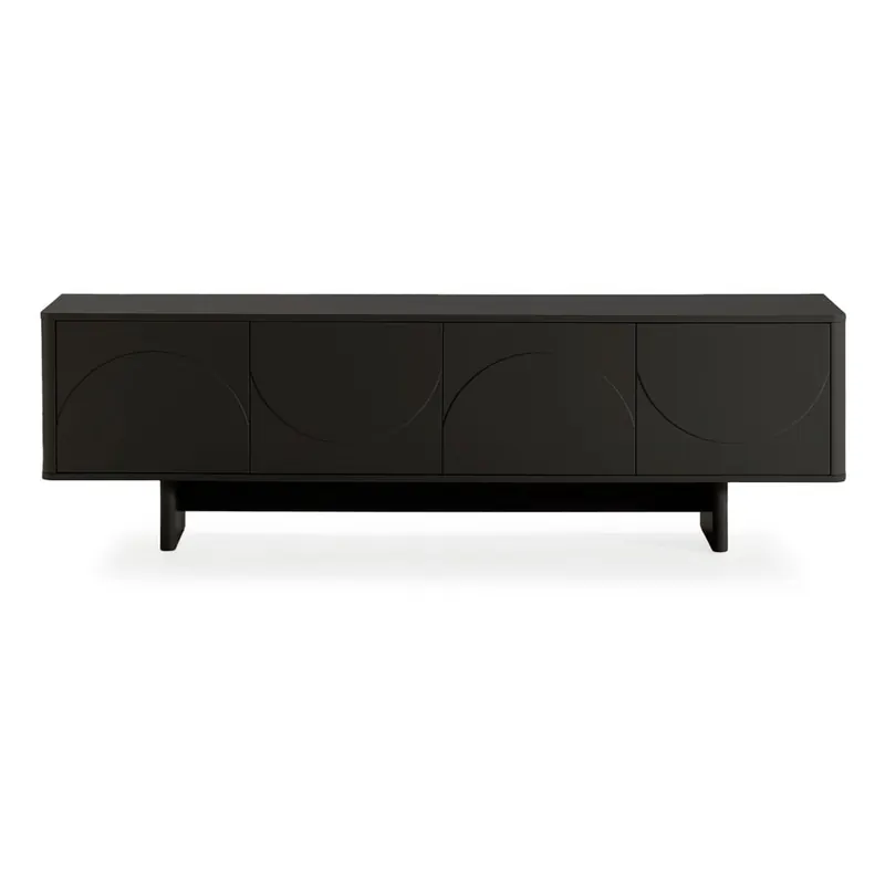 Czarna szafka pod TV 180x55x40 cm Solei – MOME