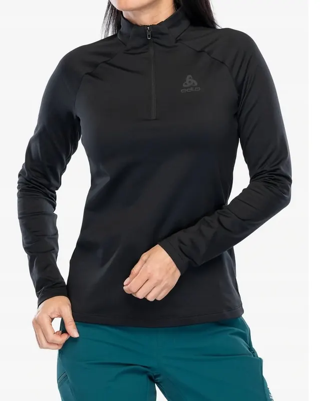 ODLO Bluza damska Essential Light Mid Layer 1/2 zip czarna (S)