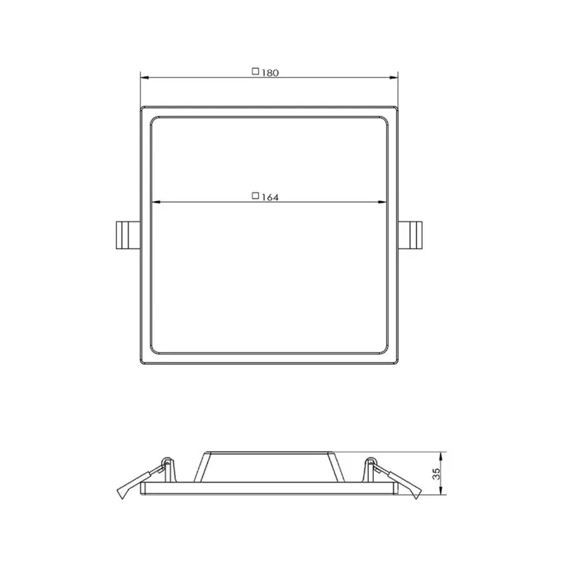 Lampa sufitowa wpuszczana LED Alya, biała, 18 x 18 cm, 2 700 K