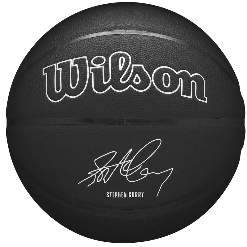 Wilson NBA Player Evergreen Bskt Curry WZ4026501XB, Unisex, Czarne, piłki do koszykówki, Guma, rozmiar: 7