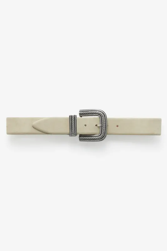 IRO Paris Ovia Suede Medium Belt Beige Maat: 70 | Riemen Outlet | Dames | Beige