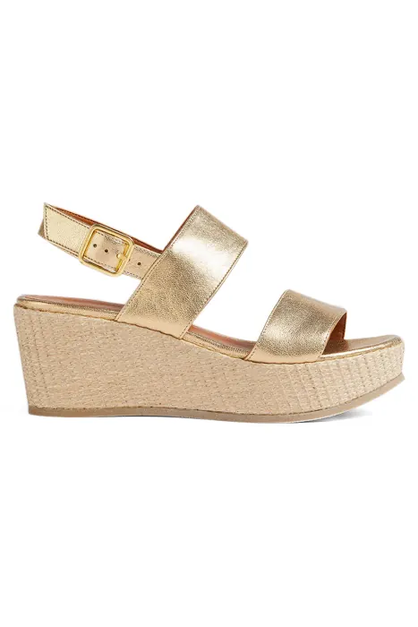 LK Bennett Adriana Double Sandal Soft Gold Maat: 41 | Sandalen Outlet | Dames | Geel