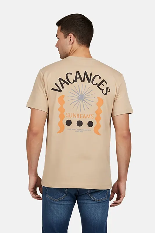 Cars Jeans Benimo Ts Sand Maat: XXL | T-shirts met Print Outlet | Heren | Beige