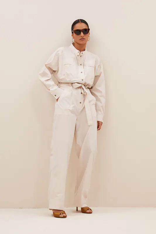 By-Bar Esra Poplin Suit Almond Maat: XS | Jumpsuits Outlet | Dames | Beige
