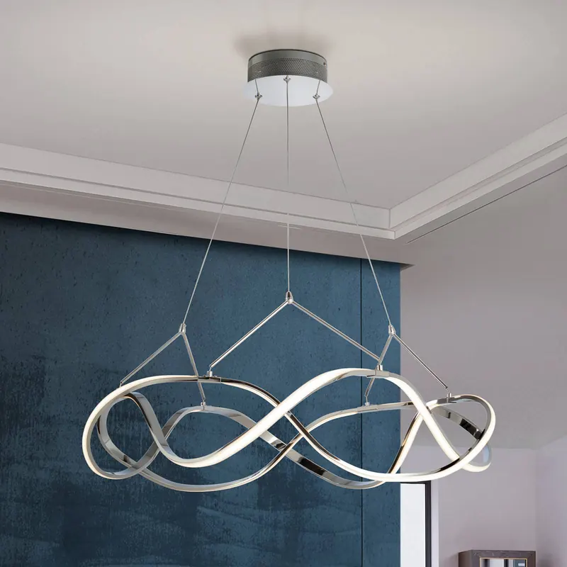 Lampa wisząca LED Molly, chrom, ściemniana, Ø 80 cm