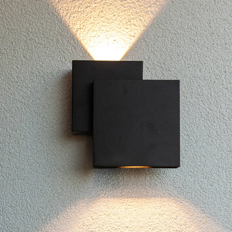 Kinkiet zewnętrzny LED RIALTO, czarna, 20 cm, IP44, światło skierowane w górę/w