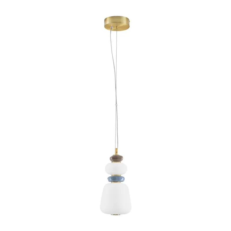Biała/w kolorze złota metalowa lampa wisząca LED ze ściemniaczem z porcelanowym kloszem/ze szklanym kloszem ø 17 cm Palo – Nova Luce