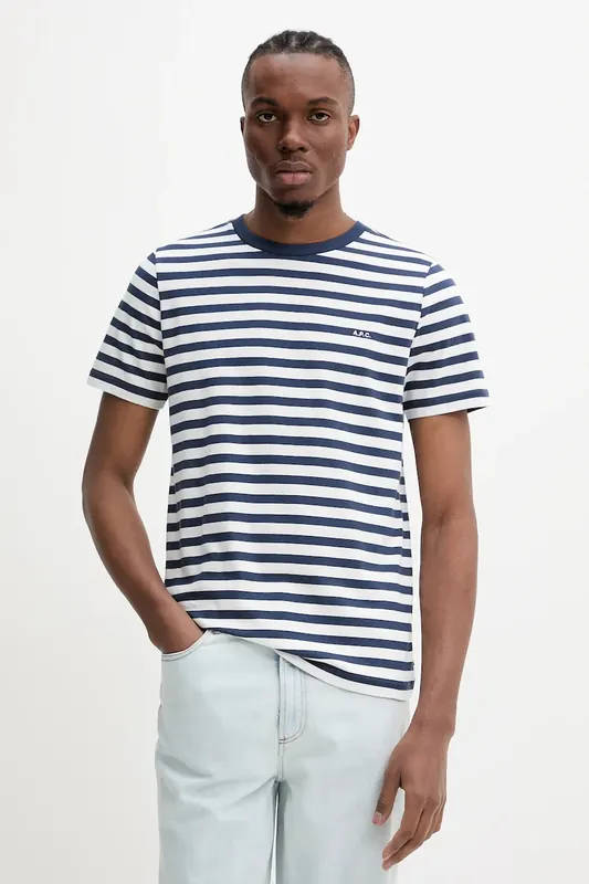 A.P.C. t-shirt bawełniany t-shirt standard apc brode raye