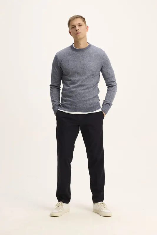 The Goodpeople Klogo Knitwear Denim Blue Maat: S | Sweaters Outlet | Heren | Blauw