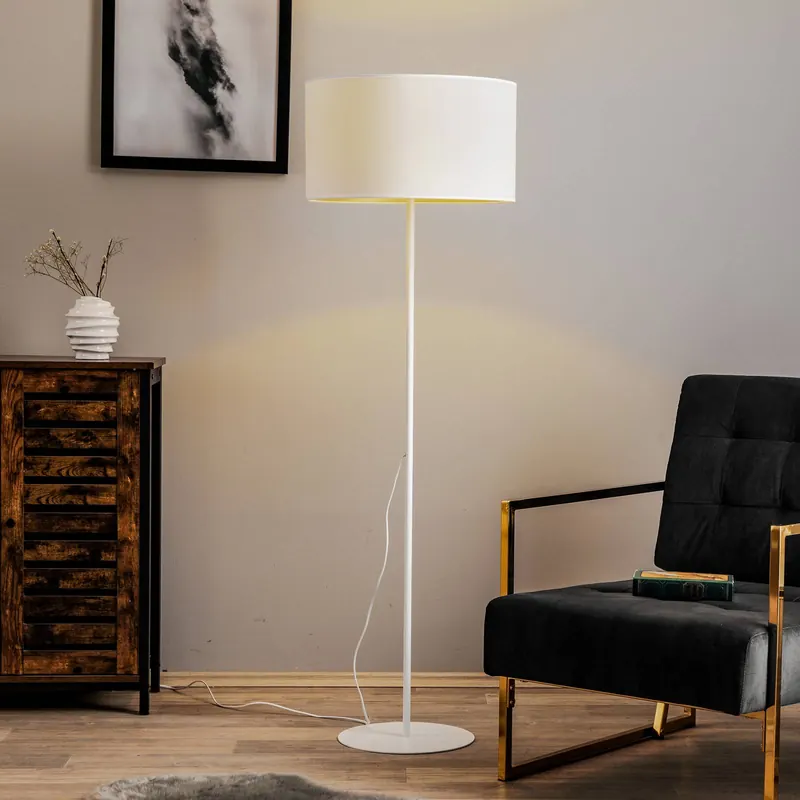 Lampa stojąca Roller, biała/złota, wysokość 145 cm