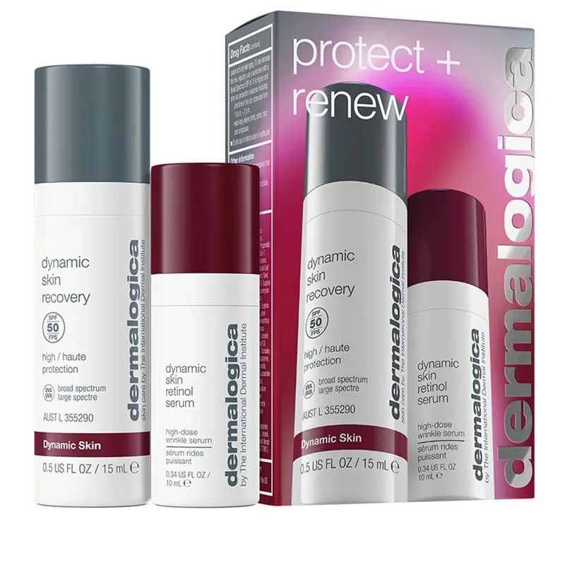 Zestaw Chroń + Odnów Dermalogica: Dynamic Skin Retinol Serum przeciwzmarszczkowe do twarzy 10 ml + Dynamic Skin Retinol Serum przeciwzmarszczkowe do t