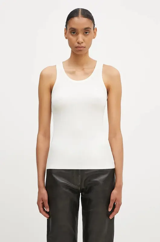 Coperni damskie z wiskozą Rib Logo Tank Top