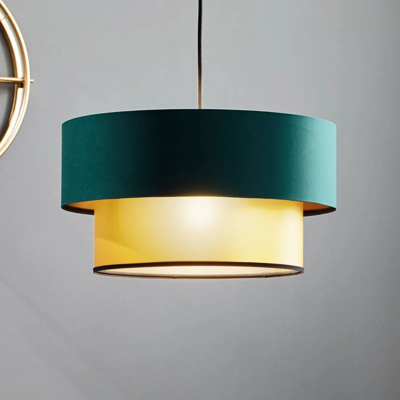 Lampa wisząca Dorina, zielona/złota Ø 40cm