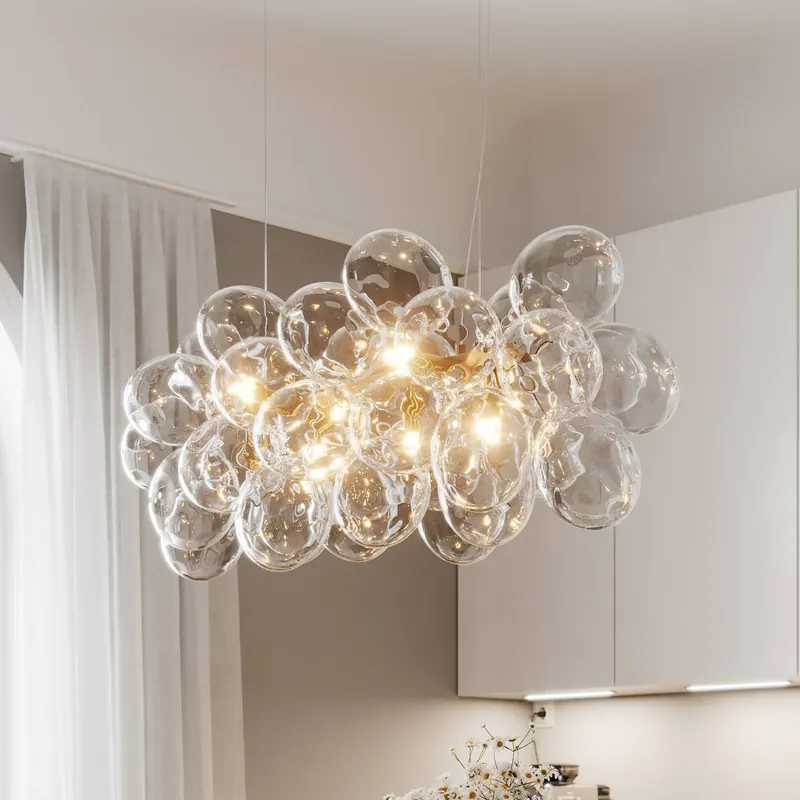 By Rydéns Gross Bar lampa wisząca, mosiądz/przezroczysty, 80 cm, szkło