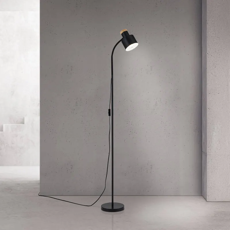 Lampa stojąca Gili, czarna matowa, stal, wysokość 150 cm, E27
