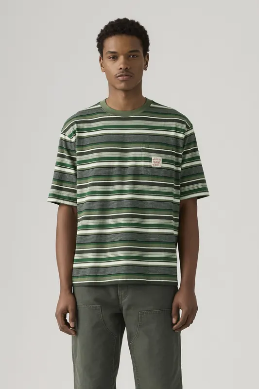 Levi's Workwear Tee Neutral Maat: M | T-shirts met Print Outlet | Heren | Groen