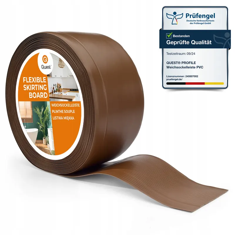 Podlahová lišta z Pvc 100/25 hnedá, 25 m, pružná, soklová